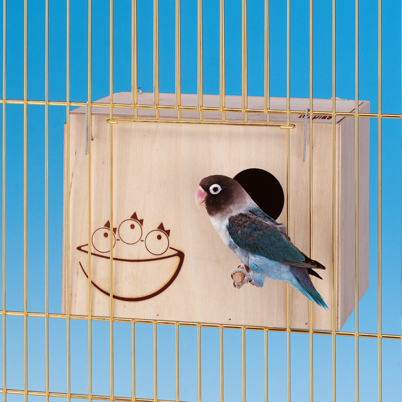 19x 16x 14 cm LOVIVER Scatole Cage Nido Uccello Birdhouse Selvatico Appende Nidificazione Cassetta Corda Legno